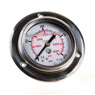 Pressure gauge fi63, 1/4 "rear connection with mounting holes. 400bar